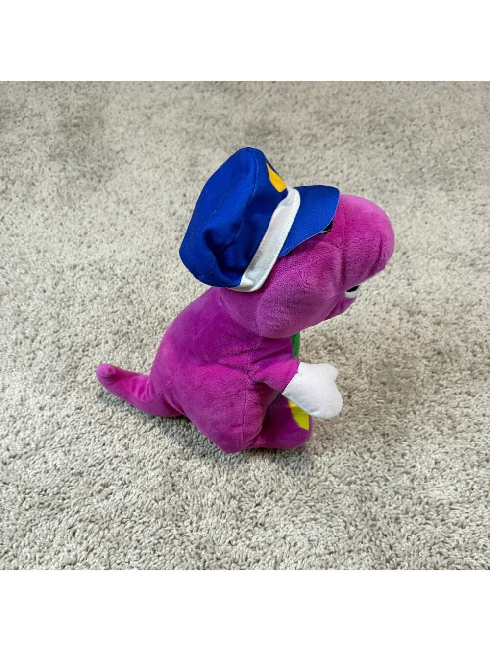 Barney the Dinosaur Plush Toy with Crossing Guard Hat
